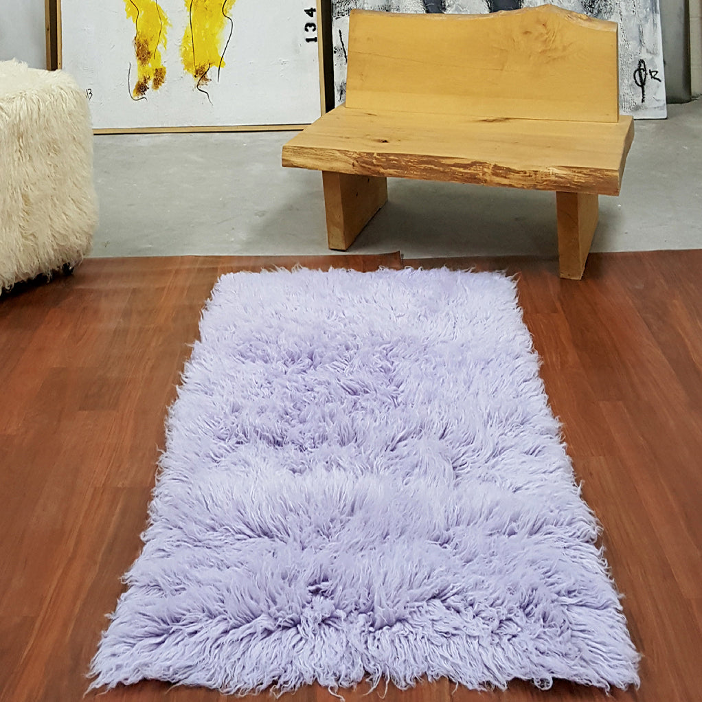 SUPER PLUSH 3X5 LAVENDER FLOKATI RUG | THICK 3000gsm WEIGHT | LONG 3.5