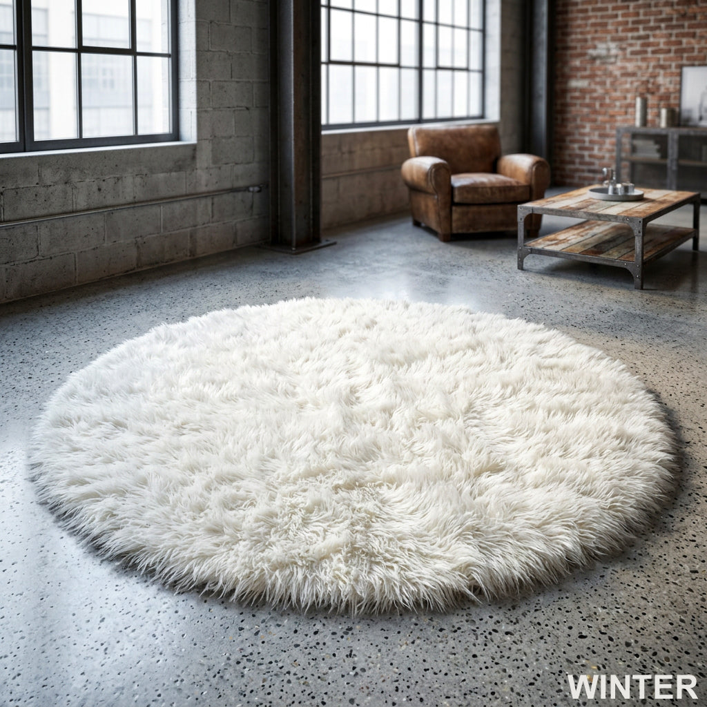 DELUXE ROUND FLOKATI RUG💥SUPER THICK 3.5