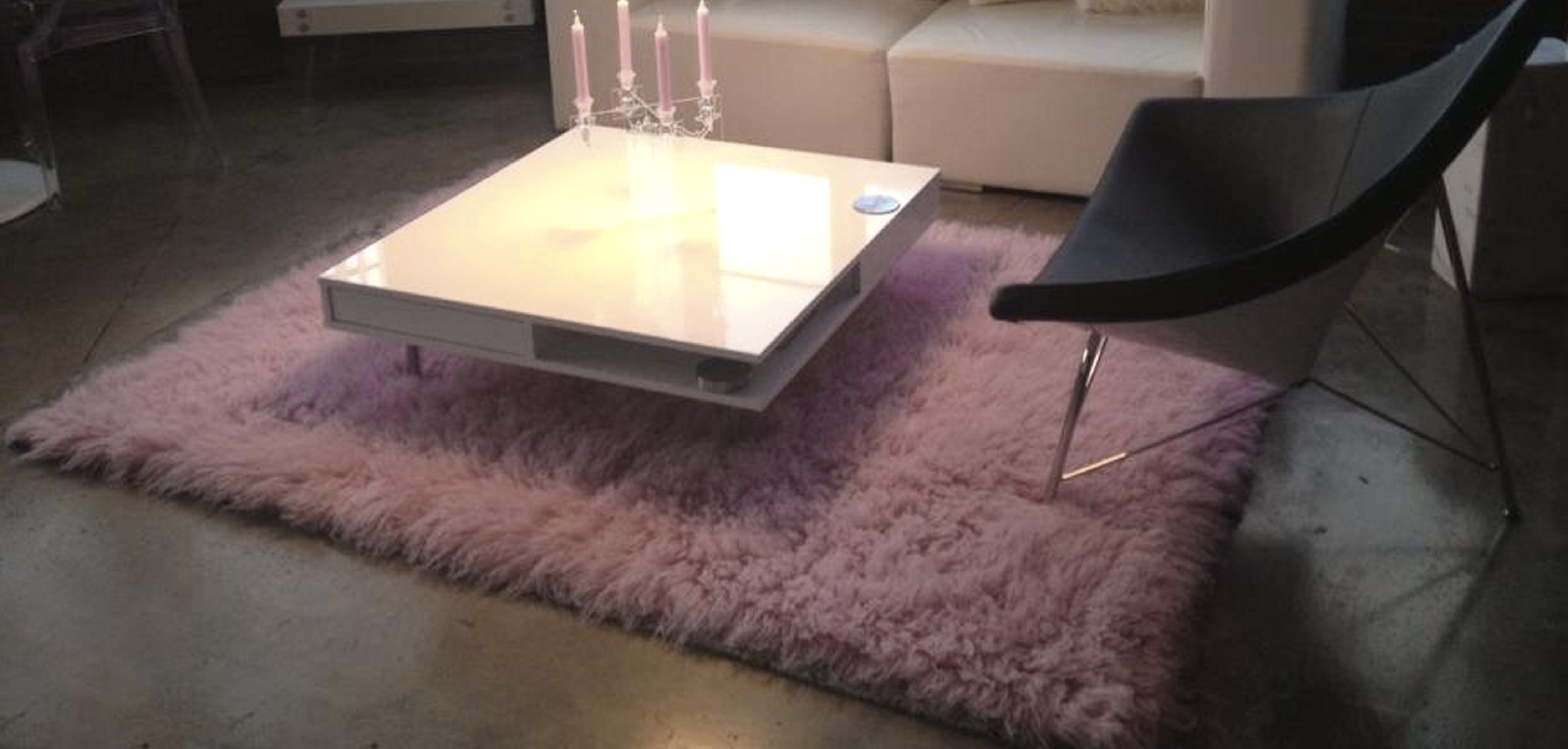 SUPER THICK 4X6 PASTEL PINK FLOKATI RUG | LONG 3.5