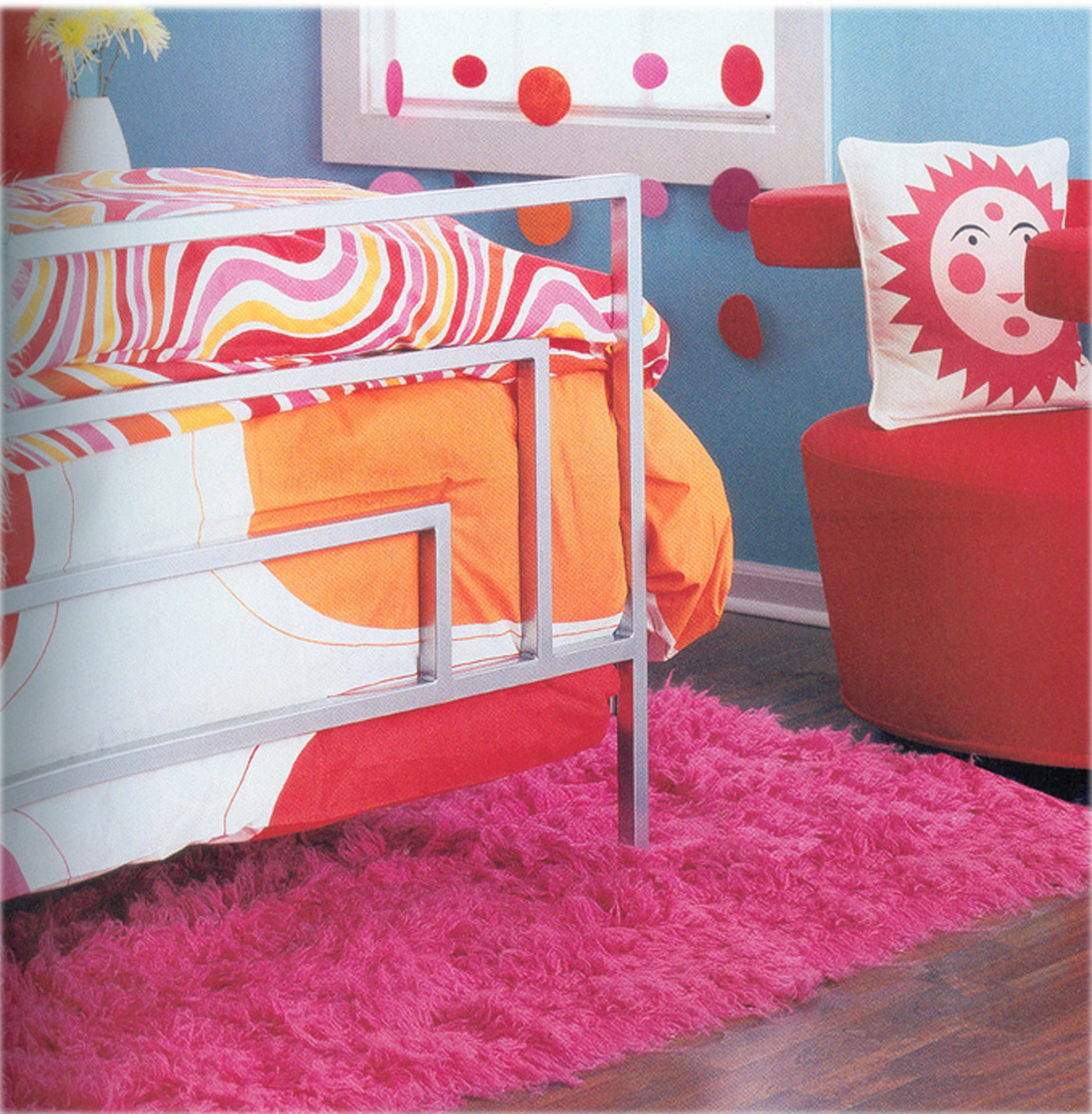 STYLISH 3X5 HOT PINK FLOKATI RUG | THICK 3.5