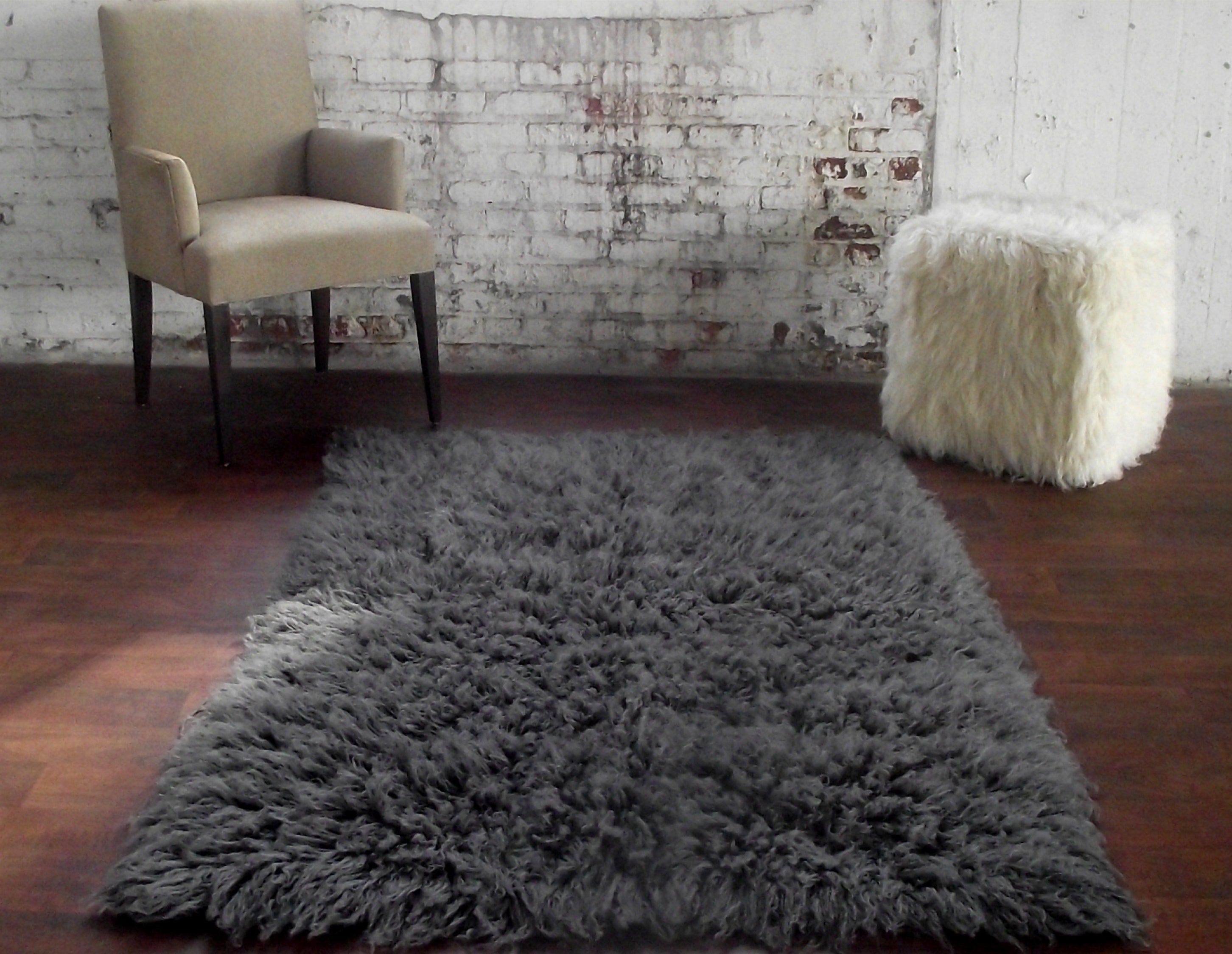 SUPER THICK 3X5 GRAY FLOKATI RUG | THICK 3000gsm WEIGHT | LONG 3.5