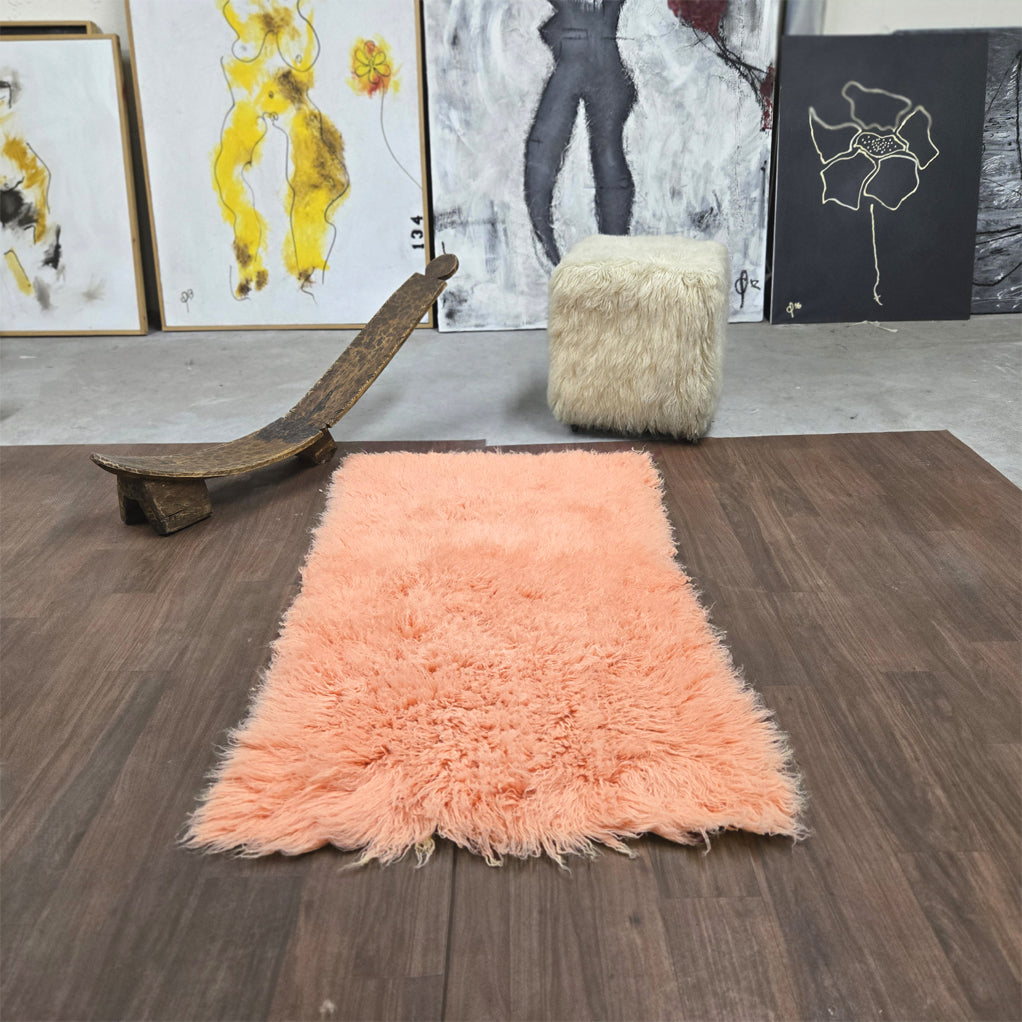 SUPER THICK 3X5 PEACH FLOKATI RUG | THICK 3000gsm WEIGHT | LONG 3.5