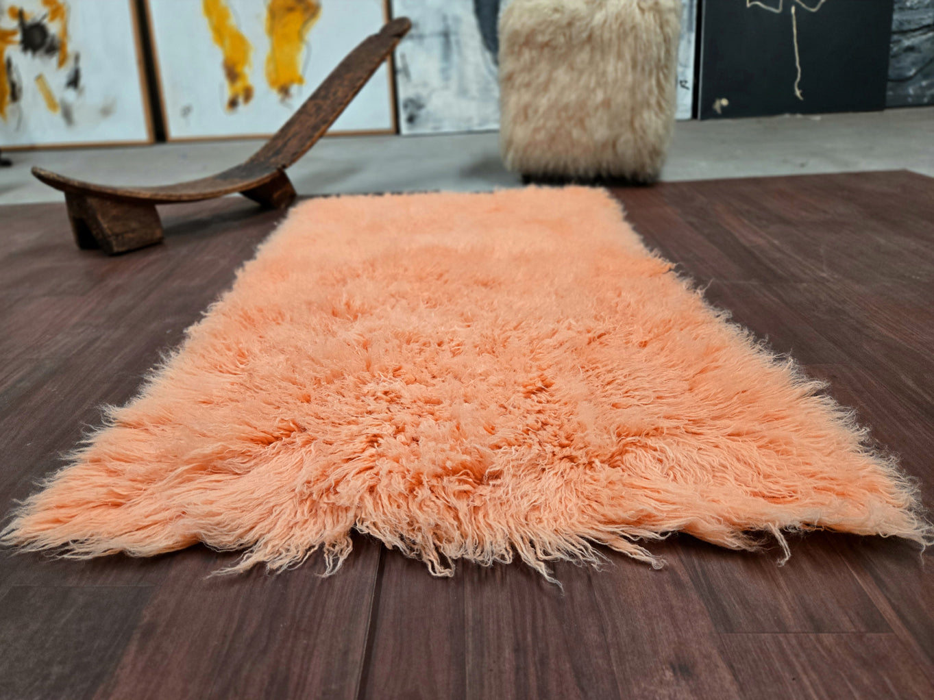 SUPER THICK 3X5 PEACH FLOKATI RUG | THICK 3000gsm WEIGHT | LONG 3.5