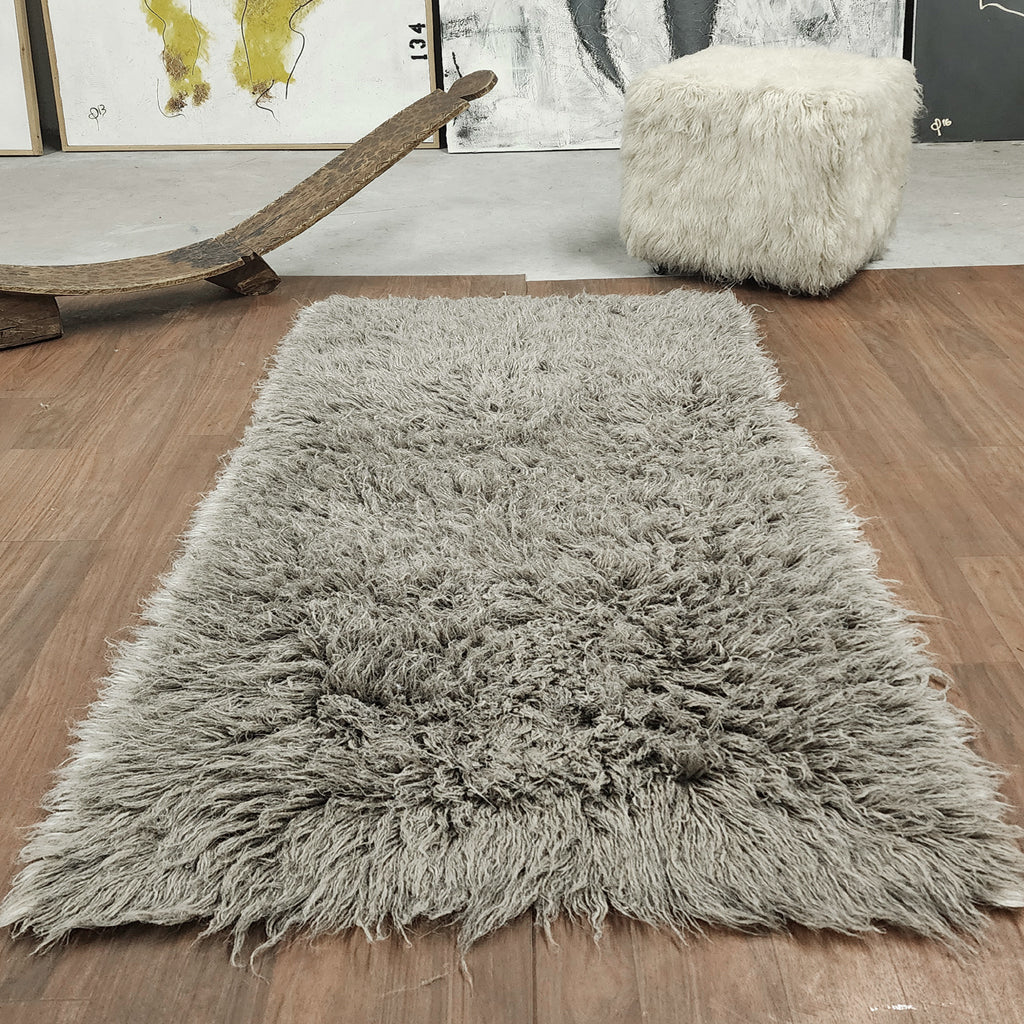 SUPER PLUSH 3X5 NATURAL GRAY FLOKATI RUG | THICK 3000gsm WEIGHT | LONG 3.5