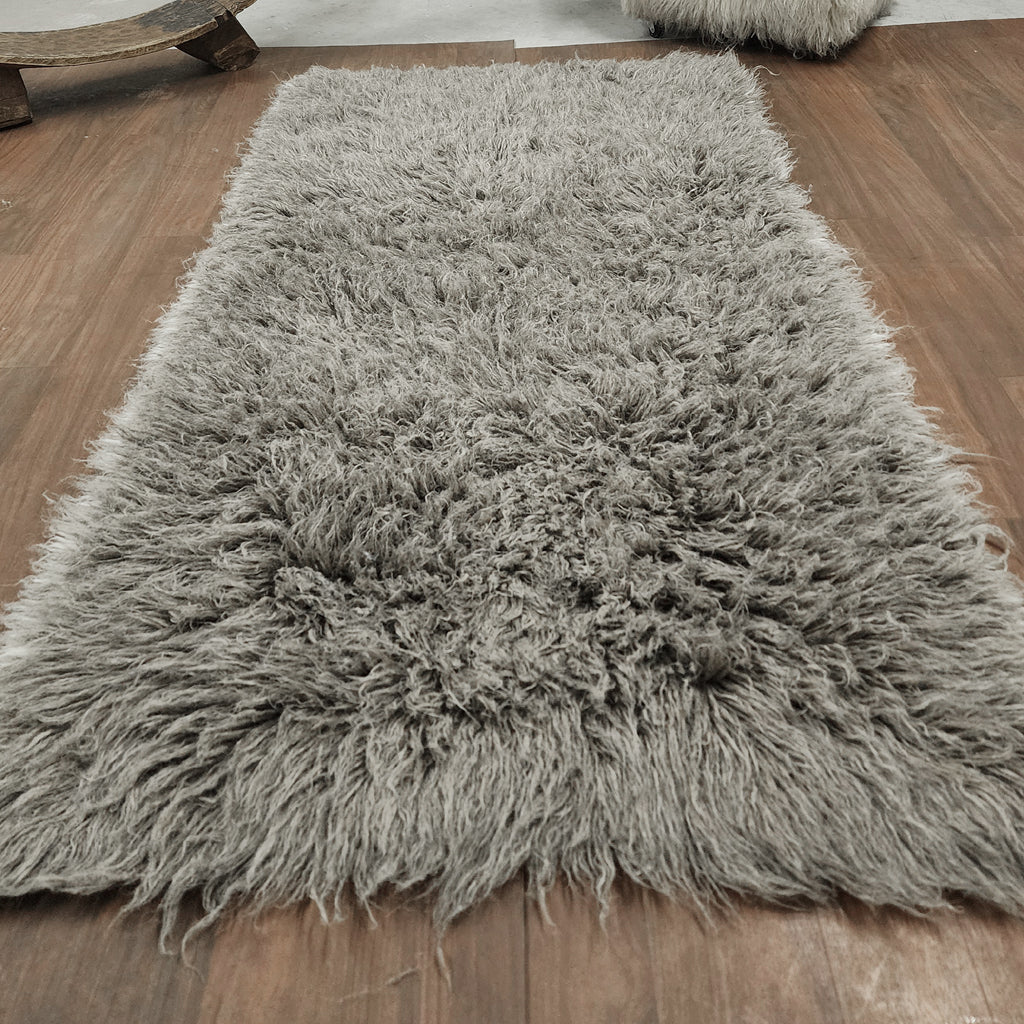 SUPER PLUSH 3X5 NATURAL GRAY FLOKATI RUG | THICK 3000gsm WEIGHT | LONG 3.5