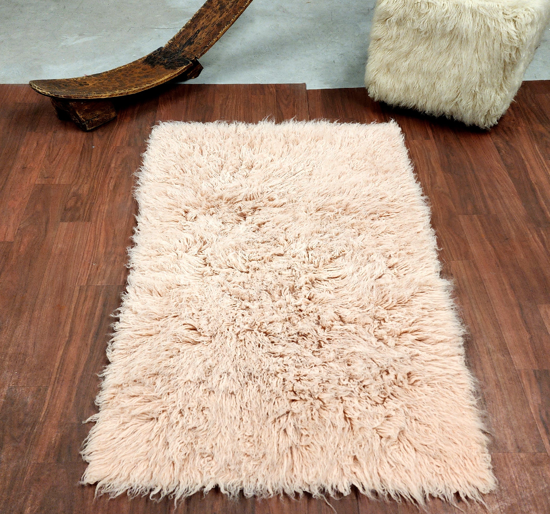 STYLISH 4x6 DUSTY ROSE FLOKATI RUG | PREMIUM 2000gsm WEIGHT | LONG 3