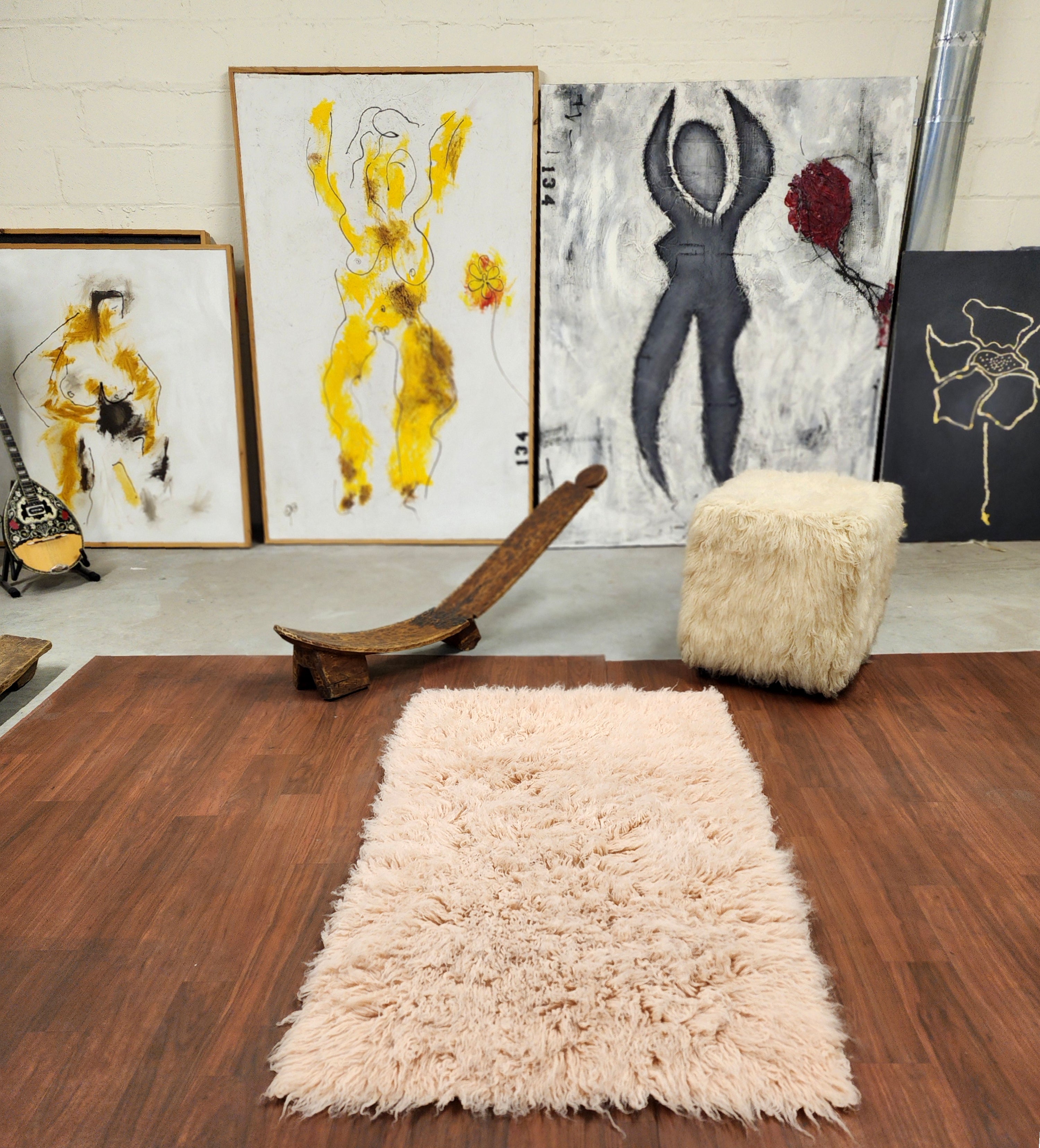 STYLISH 4x6 DUSTY ROSE FLOKATI RUG | PREMIUM 2000gsm WEIGHT | LONG 3