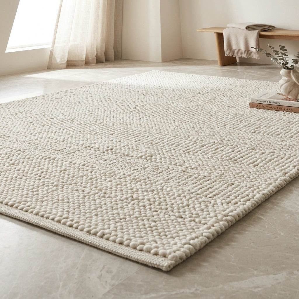 BEAUTIFUL FLAT WEAVE AREA RUG | 100% ORGANIC WOOL
