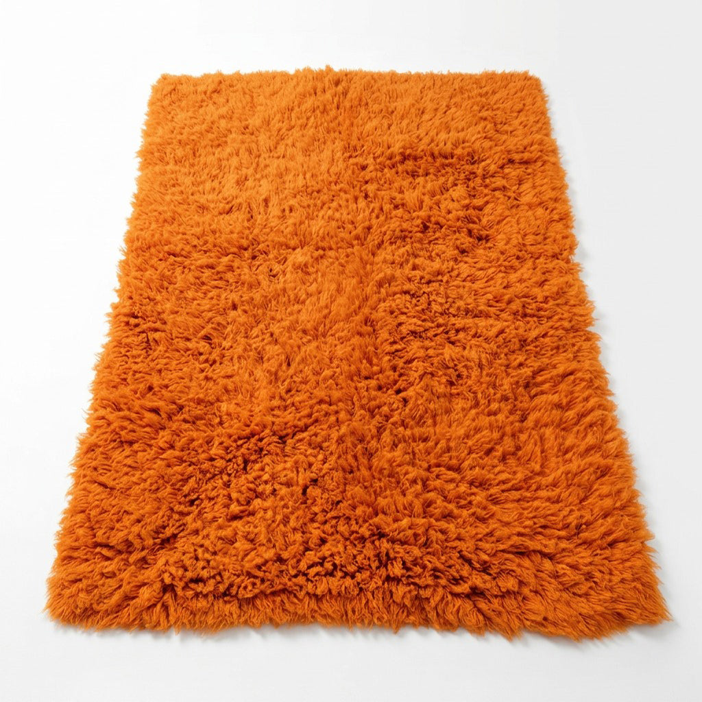 STYLISH TANGERINE ORANGE FLOKATI RUG💥THICK 3.5