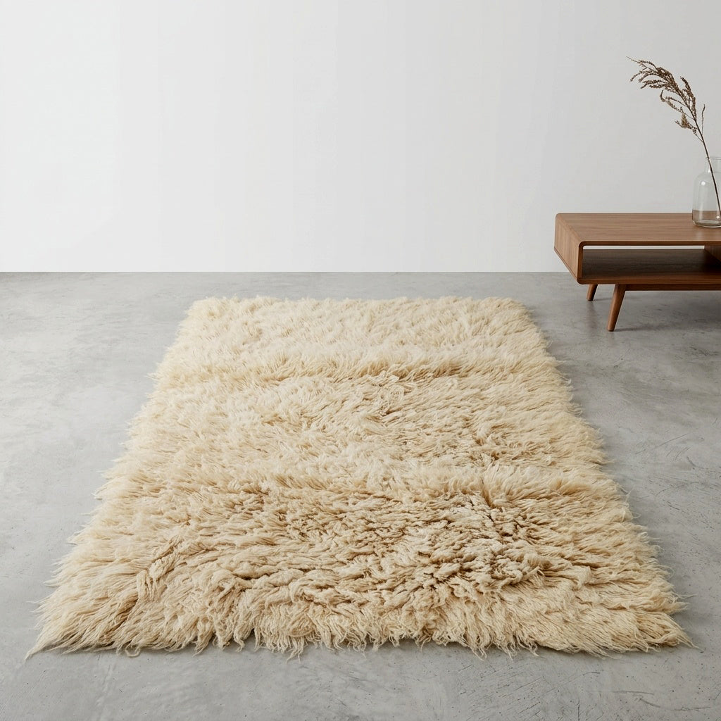BEAUTIFUL 3X5 TAN FLOKATI RUG💥THICK 3.5
