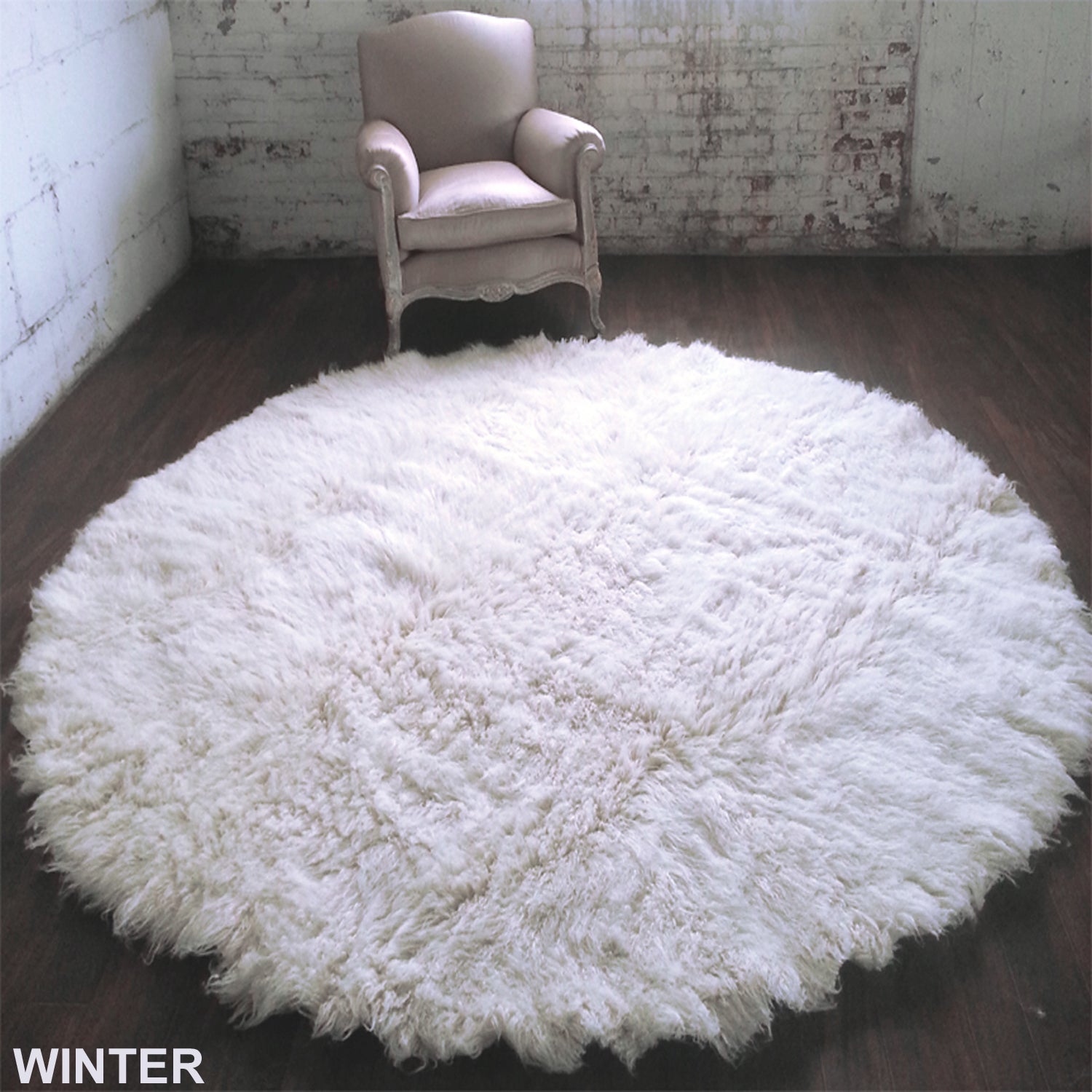 DELUXE ROUND FLOKATI RUG | SUPER THICK 3.5