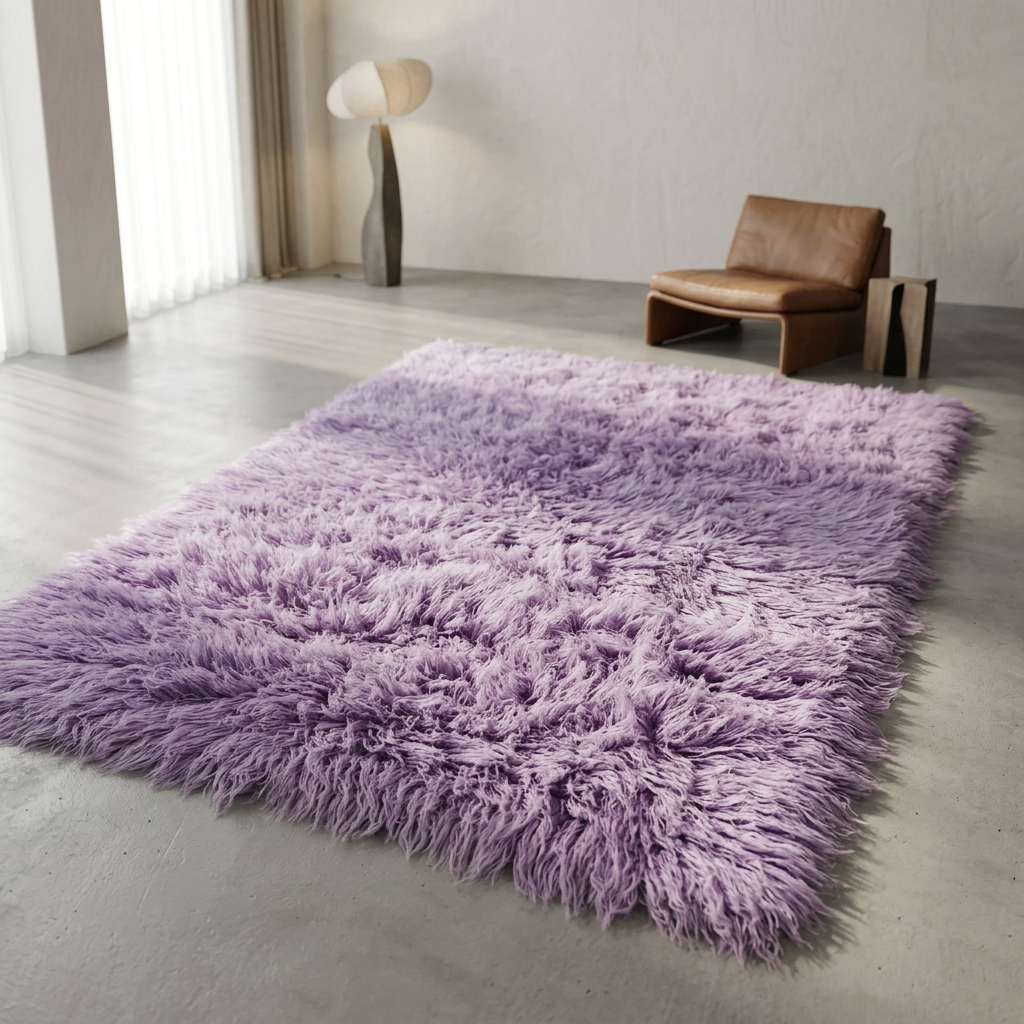 BEAUTIFUL LAVENDER FLOKATI RUG💥LONG 3.5