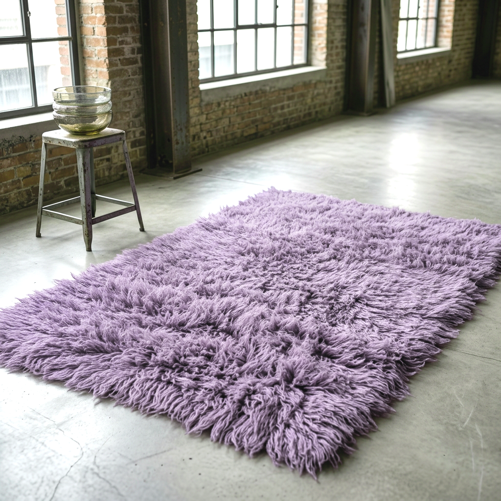 BEAUTIFUL LAVENDER FLOKATI RUG💥LONG 3.5