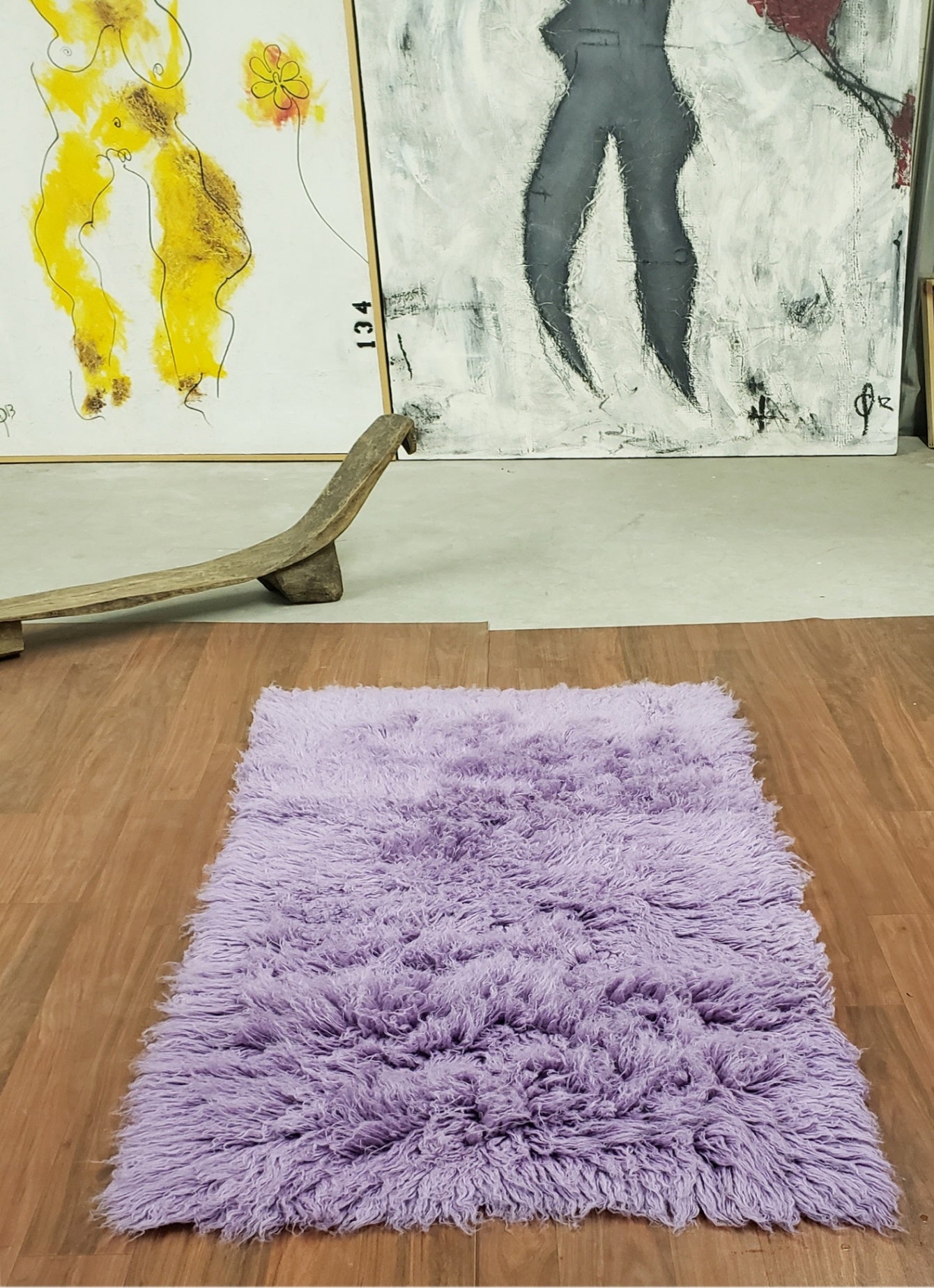 BEAUTIFUL LAVENDER FLOKATI RUG💥LONG 3.5