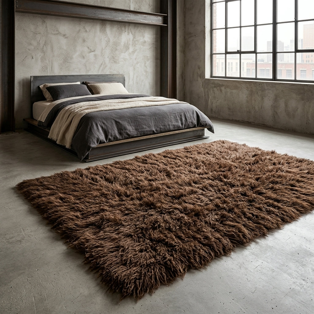 WoW💥 6x9 CHOCOLATE BROWN FLOKATI RUG💥LONG 3.5” PILE💥GREAT QUALITY