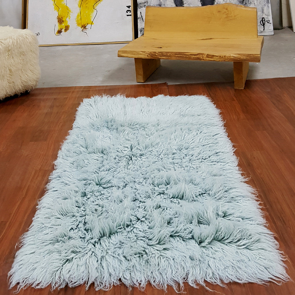 STYLISH SKY BLUE FLOKATI RUG | THICK 3.5