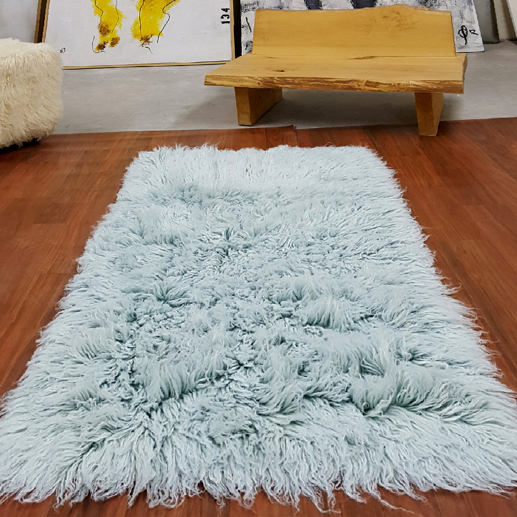 STYLISH SKY BLUE FLOKATI RUG | THICK 3.5